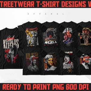 119 Streetwear T-Shirt Designs V2 | Streetwear Graphic Bundle | Abstract Streetwear Design | Streetwear Clothing Graphic Design | DTF | DTG