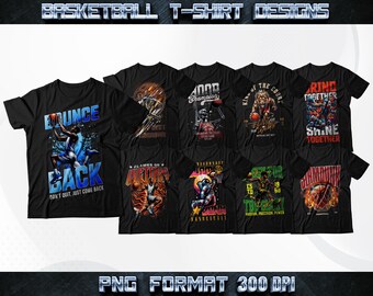 Ontwerpbundel basketbal T-shirt, png 300 dpi | Basketbal-T-shirtontwerp | Sportafbeelding | DTF-ontwerp | Sublimatie | Bundel Afdrukken op aanvraag