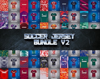 Voetbalshirtbundel V2 | Patroonvectorbundel | Bewerkbare uniforme ontwerpen (EPS)