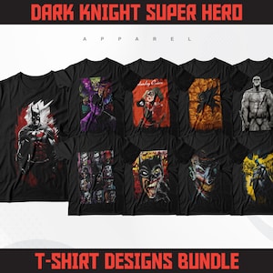 Dark Knight Super Hero T-Shirt Designs | Super Hero Comic | T-Shirt Illustrator Designs | Streetwear T-Shirt Designs | DTF | DTG