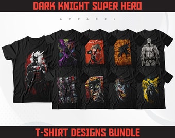 Dark Knight Super Hero T-Shirt Designs | Comic Book Style (Digital Download)