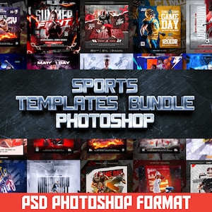 60 Sports Templates | 300dpi Photoshop Digital Download | Banner Senior | Sports Poster | Sports Photography Templates  Photoshop PSD