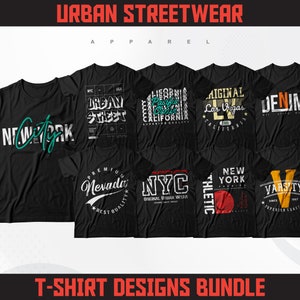 175 Urban Streetwear T-Shirt Designs | Streetwear Designs | T-Shirt Design bundle | Aesthetic Designs | Graphics T-Shirt Bundle | DTF | DTG