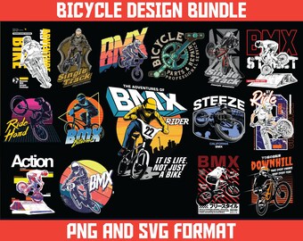 Fietsontwerpbundel | BMX-, stads- en mountainbikeontwerpen (SVG, PNG)