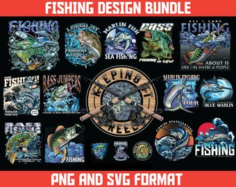 65 Fishing Shirt Designs | Shirt Design Bundle | Streetwear Design | Bass Fish Design | Fishing Lure Design | Graphic Tee Design | DTF | DTG