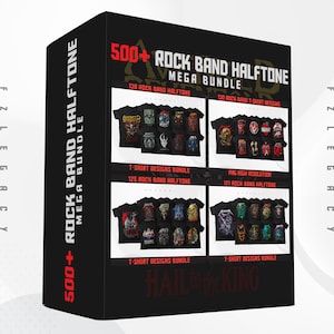 500+ Rock Band Halftone Designs MEGA Bundle