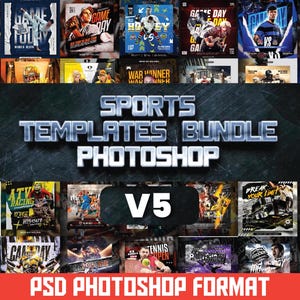 100 SPORTS TEMPLATES | 300dpi Photoshop Digital Download | Banner Senior | Sports Poster | Sports Photography Templates | Photoshop PSD
