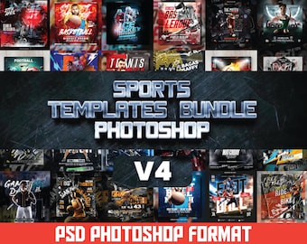 90 Sports Poster Templates | Photoshop PSD, Banner (Digital Download)