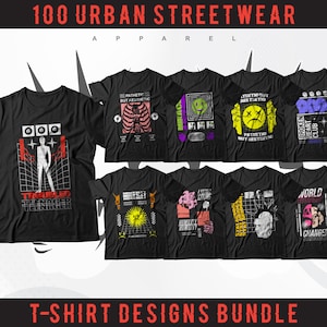 T-Shirt Bundle Dtf | T-Shirt Designs | Urban Streetwear Png | Urban Street Style | T-Shirt Design Bundle | Mega Svg Bundle | Streetwear Svg