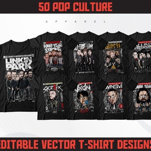 50 Pop Kultur T-Shirt Design Bundle | Cartoon Design | Superhelden Design | Streetwear Design | Illustration Design | DTF Design | DTG Design