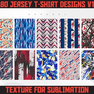 80 Jerseys T-Shirt Designs V1 | Texture for Sublimation | Jersey Designs | Jersey Sublimation