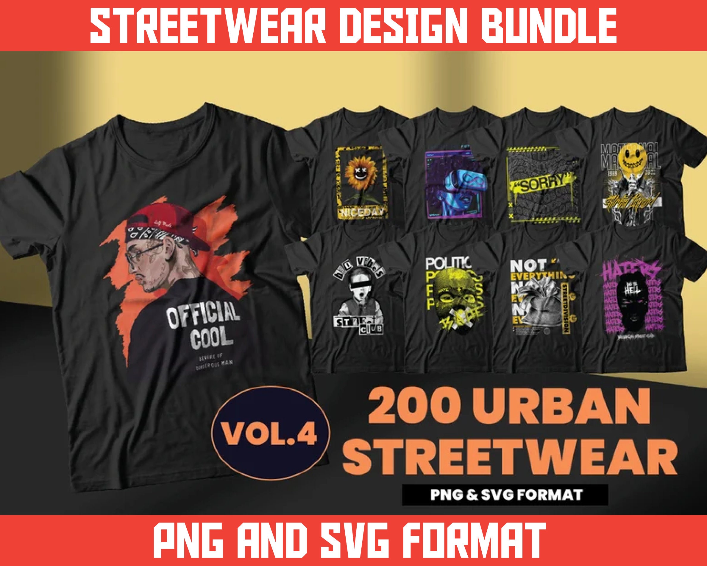 200 Urban Streetwear Designs Bundle | Aesthetic Designs | Urban ...