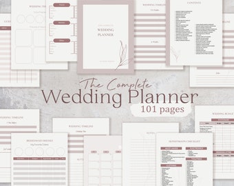 101 Wedding Planner Printable Pages | ROSE Canva Wedding Planner | Wedding Plan Bundle | Wedding Planning Book | Wedding Planner PDF JPG