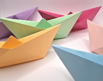 Handmade Large Origami Boats, Paper Boat Decor | Premium Origami Paper boats for Crafting and Decor for themed party wedding or christening