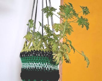 Crochet Hanging Basket For Plants: Handmade Boho Plant Hanger, Rustic Decor, Art teacher Gift, Homeware For Nature Lovers