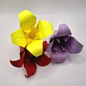 Fiori di carta origami a forma di giglio, fatti a mano, per decorazioni di nozze, compleanno, anniversario, baby shower, colori misti