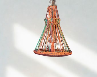 Crochet String Lampshade – Boho Macrame Pendant Light Cover for Cozy & Artistic Home Decor