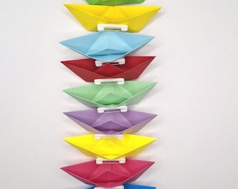 Origami Paper Boat Brooch Set: Nautical Wedding Favors, Party Name Tags Bulk
