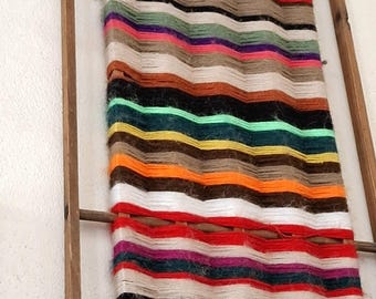 Wall Art with Wood and Threads: Weaved Colourful Boho Home Decor Cozy Gift