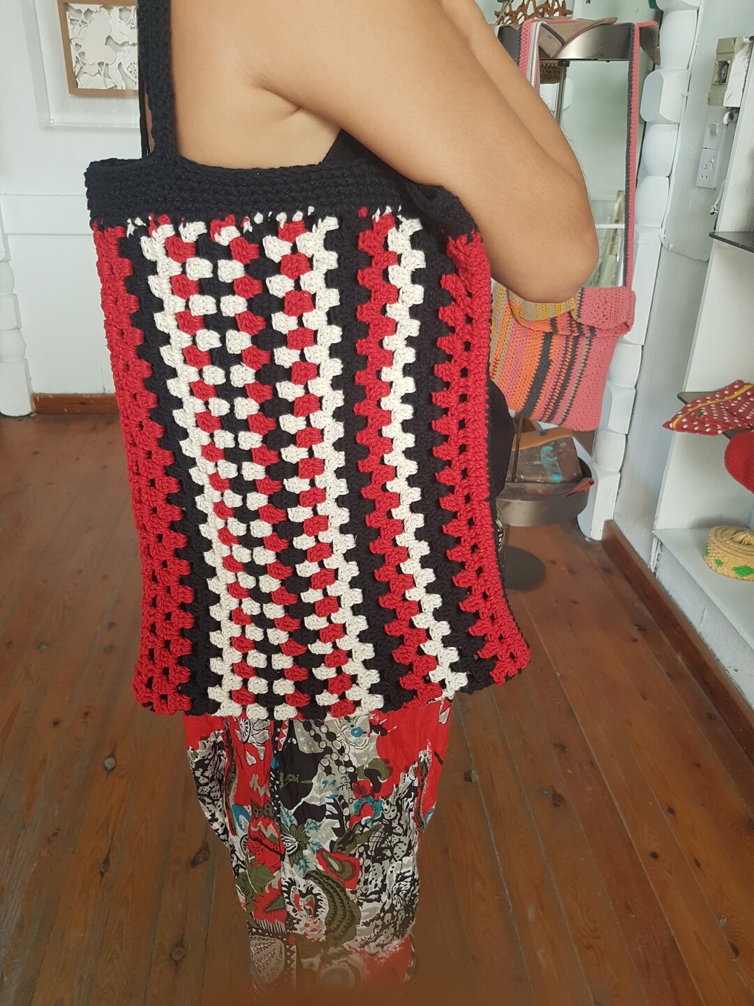 Crochet Shoulder Bag For Everyday Use Handmade Tote Bag For A Casual crochet-shoulder-bag-for-everyday-use-handmade-tote-bag-for-a-casual
