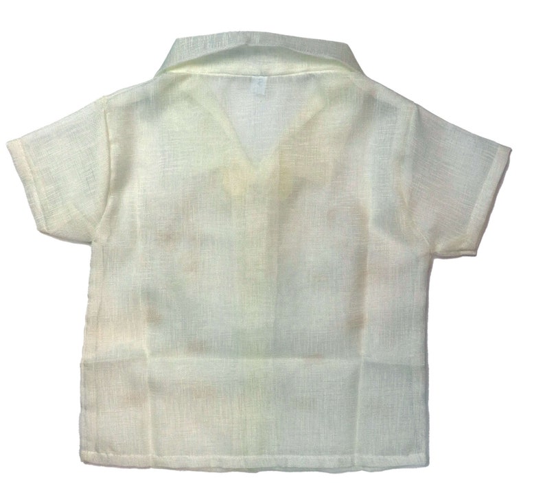 Handmade Kapamilya Infant Christening Baptism Outfit White Baby Organza Barong Tagalog ORDER US