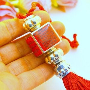 Islamic Red CAR Ornament, New Automobile Gift to Muslim, Protect Quran Part, Car Interior Rear Mirror Dangle, Spiritual Auto Decoration