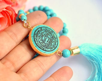 Religious Custom Tasbeeh Rosary, Davut prophet Star Pray Bead, Suleyman Secret Islamic Powerful Amulet, Muslim salah