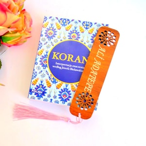 Polish Language translation Small Islamic Quran Book, Pocket size Custom Koran Bookmark