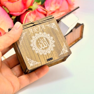 Customized Quran Wood Case Mirror Hanger, New car Custom name Gift For Muslim Boy, Islamic Auto Protection, Automobile Interior Decoration