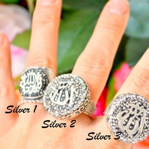 Gold Allah Ring, Allah Name Ring, Muslim Mubarak Ring, Petite Allah Ring, Arab Unisex Ring, Islamic Fashion Ring, Holy Muslim Ring Jewelry image 8