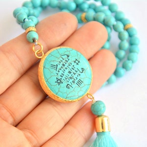 ISMI AZAM Muslim ROSARY, Secret Protection Gift for Dad, Customized Salah Dhkir, Islamic God Allah Name Talisman Custom Misbah Nacklace