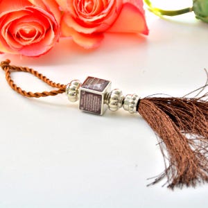 Islamic Brown CAR Ornament, Automobile Gift to Muslim,  Interior Rear Mirror Dangle, Spiritual Inside Decoration, Nazar Doa for Auto Islamic