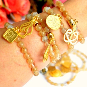 MUSLIM Ayatul Kursi Handmade BRACELET, Arabic Waw Alif Letter Gold Religion Gift Bracelet, Quran Surah handcrafted everyday chic Wristlet