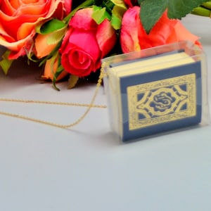 Navy Blue Petite Quran Vehicle Interior Mirror Hanger, New car gift to Muslim, Parliament Auto Decoration, Islam Holy Automobile Decoration.