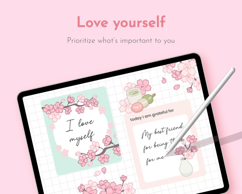Pastel Sakura Digital Stickers, Goodnotes Stickers Cute Kawaii Sticker ...