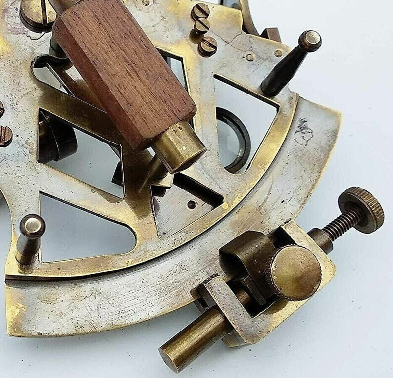 Solid Brass Marine Sextant Astrolabe – Antique Nautical Decor, Handmade Gift