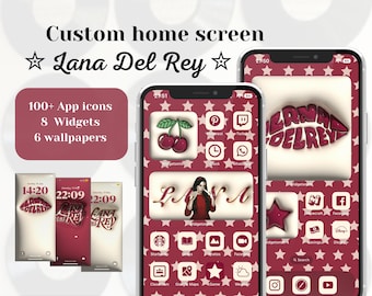 Lana Del Rey Home Screen, Poster3design, iOS icon, iPhone IOS 14 App Aesthetic, Lana del rey art, Lana Del Rey, iOS theme