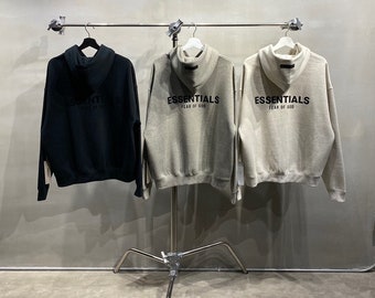 Fear of god essentials hoodie dark oatmeal Etsy