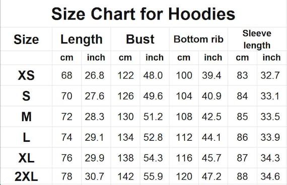 Fear of god hoodie size chart hot sale