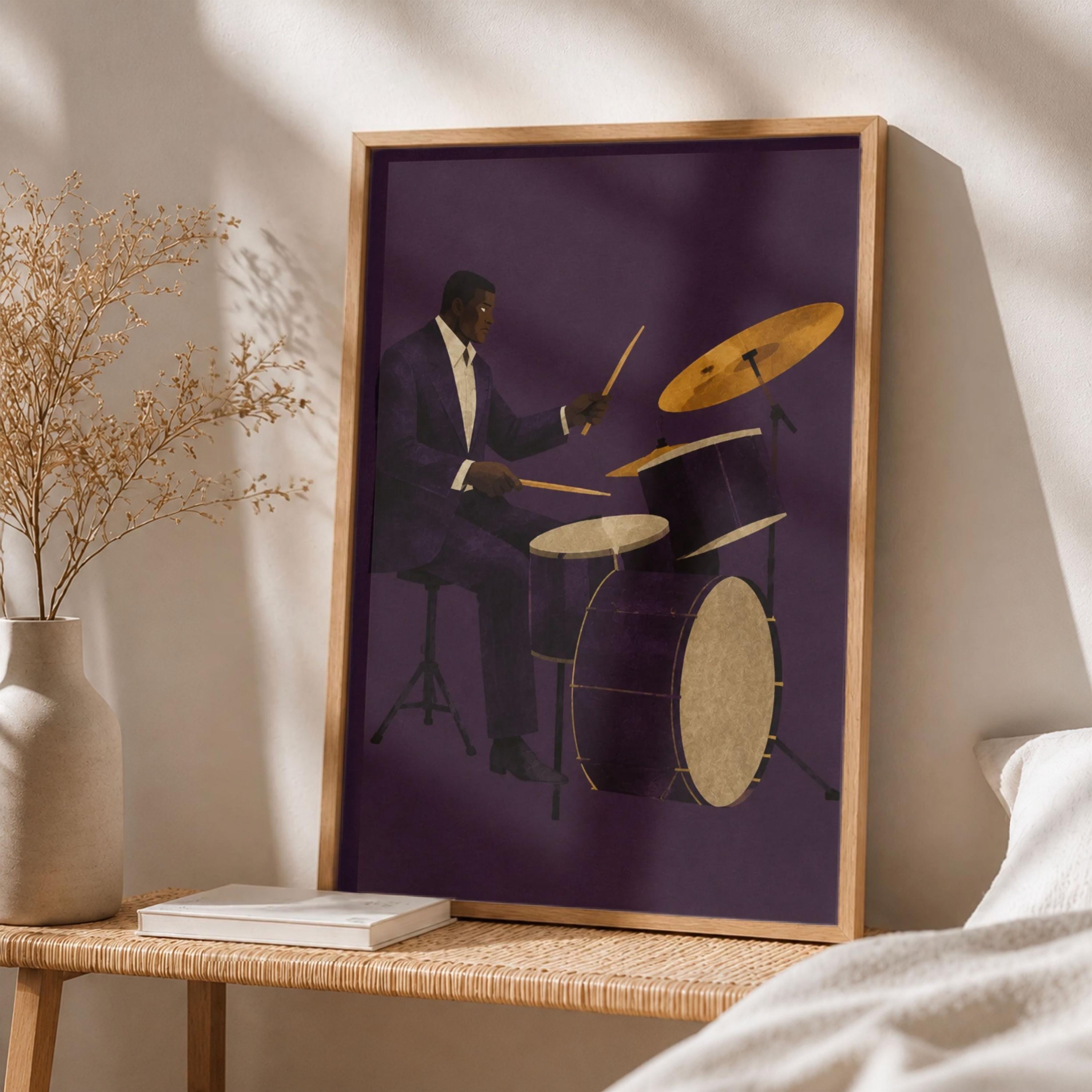 Jazz Drummer Art - Etsy