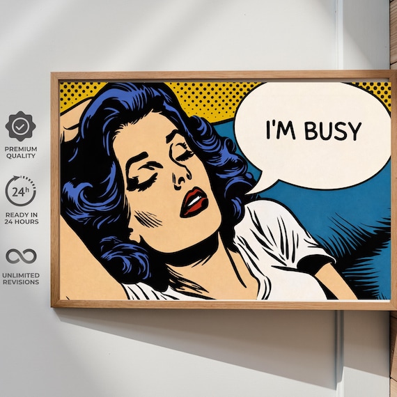 Pop Art Poster, Retro Comic Style Woman Wall Art, Bold Decor