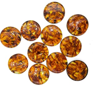 Natural Baltic Amber Cognac Color, Regular Calibrated Round Shape 32 mm Flat Bottom Cabochon
