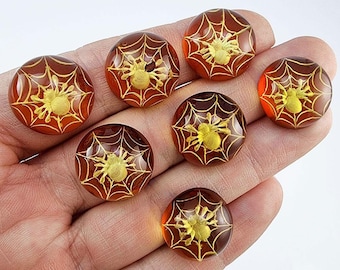 Natural Baltic Amber Intaglio Cherry Color bottom, Regular  Calibrated Round Shape 18 mm Flat Bottom Cabochon