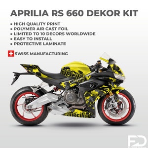 Aufkleber 3D Motorrad Kompatibel mit Aprilia RS Tank-Schutzfolie