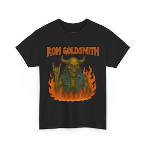 rock n roll heavy metal ron goldsmith Unisex Heavy Cotton Tee - Perfect for Concerts, Halloween, Music Lovers, Casual Wear