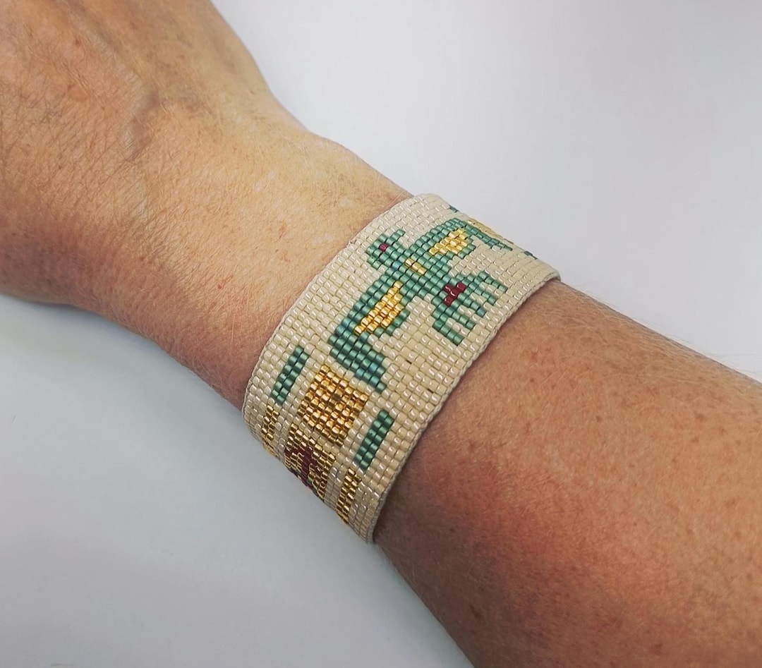 Chayton Native American Beaded Cuff Bracelet - Etsy