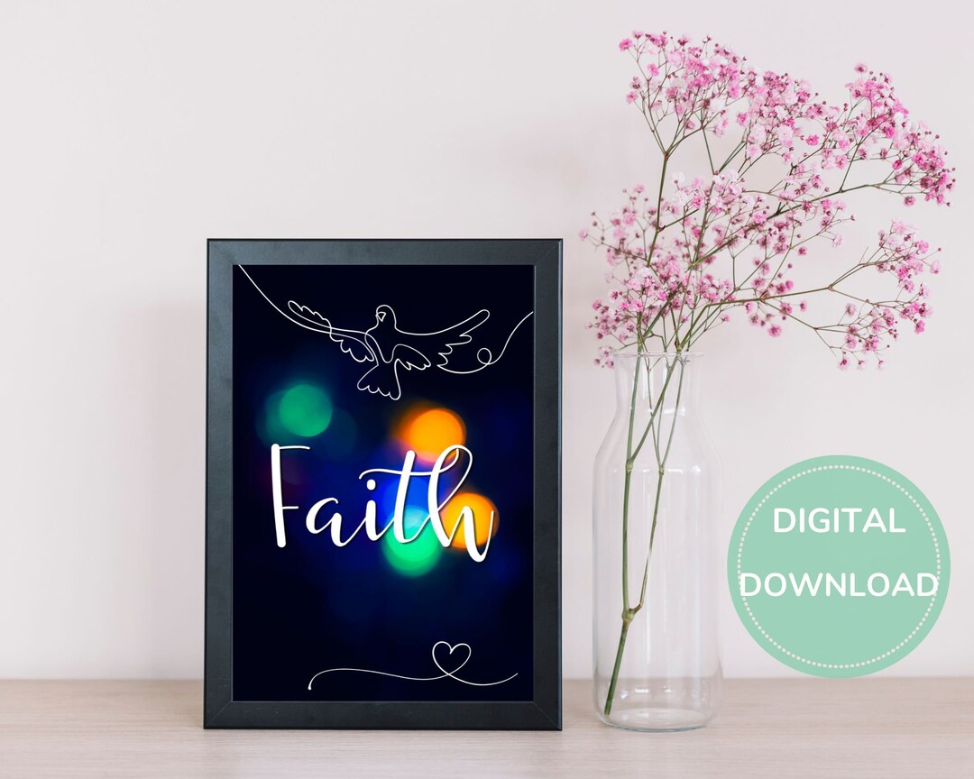 Faith Printable Wall Art Modern Art Faith in Jesus Christian Digital ...