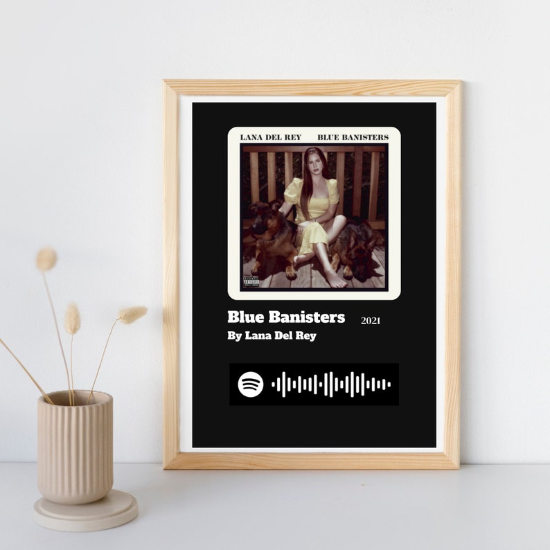 Lana Del Rey Blue Banisters Album Cover With Spotify Code Etsy