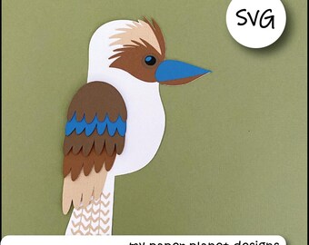 SVG Kookaburra, DIY Digital layered cutting files for papercraft, cardstock.