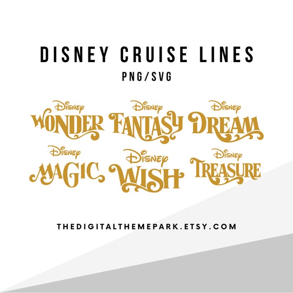 Disneyland Cruise Lines - Dream Fantasy Magic Treasure Wish Wonder Line Logo Ideal for Cricut PNG SVG